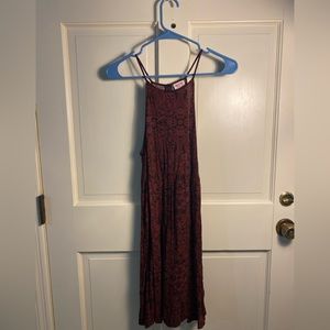 Burgundy Print A Line Dress/ Mossimo Supply Co- Medium